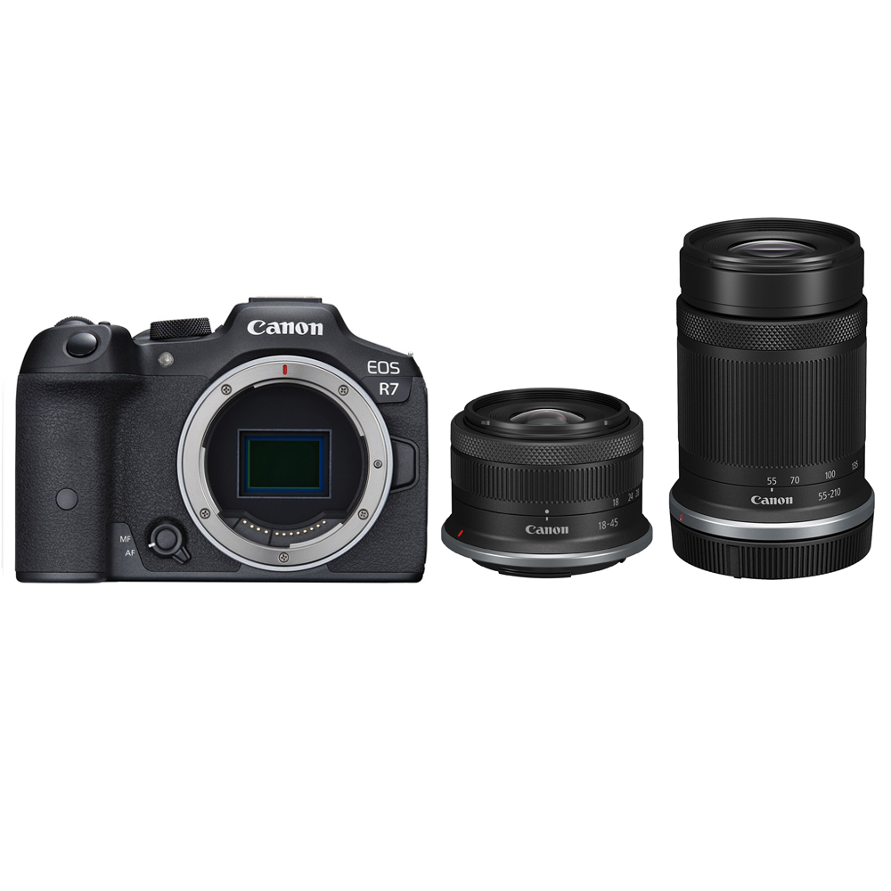 Canon EOS R7 Mirrorless Camera with RF-S 18-45mm and RF-S 55-210mm STM Lenses