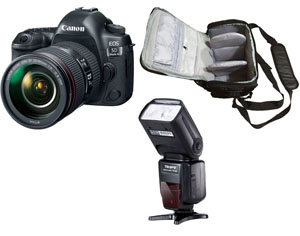Canon 5D Mark IV + 24-105mm + Pro Camera Bag + Flash - 2 Year Warranty - Next Day Delivery