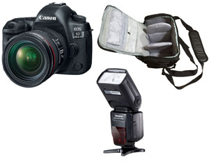 Canon 5D Mark IV + 24-70mm + Pro Camera Bag + Flash - 2 Year Warranty - Next Day Delivery
